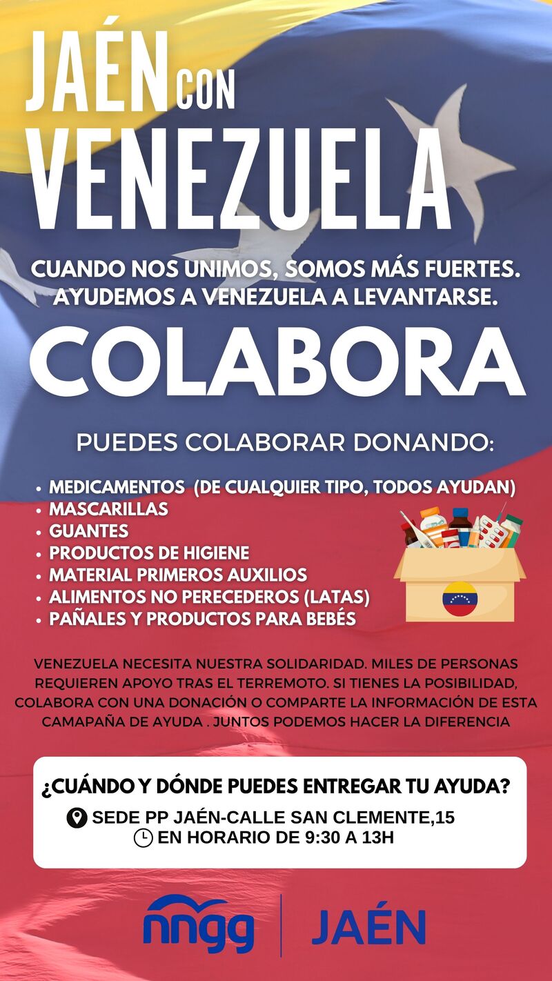 NNGG Jaén inicia una campaña para ayudar a Venezuela