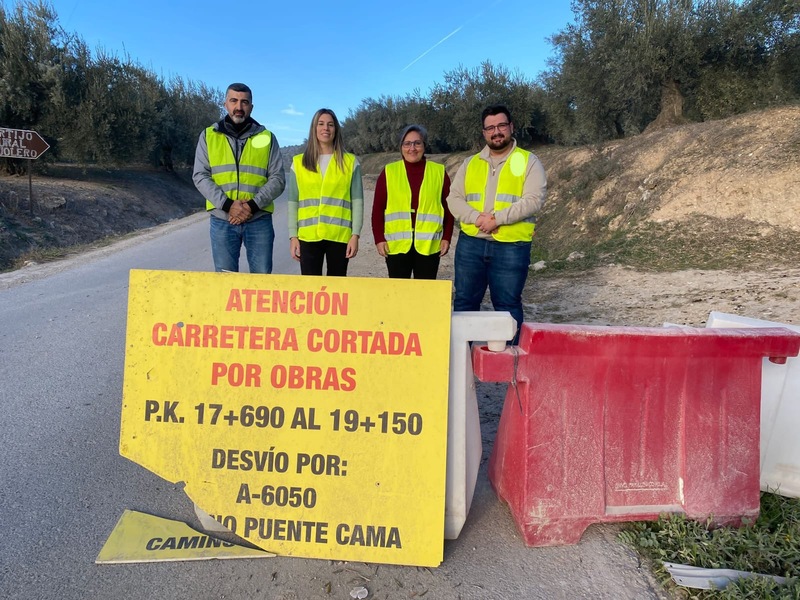 El PP de Castillo de Locubín denuncia la falta de previsión del alcalde del PSOE y la nefasta gestión de la Diputación que mantiene cortada la JA-3302 en plena campaña de la aceituna